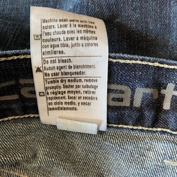 Carhartt Mens Jeans SZ 42/30 Blue Slim Straight Heavyweight Work Casual Wear - Picture 9 of 9